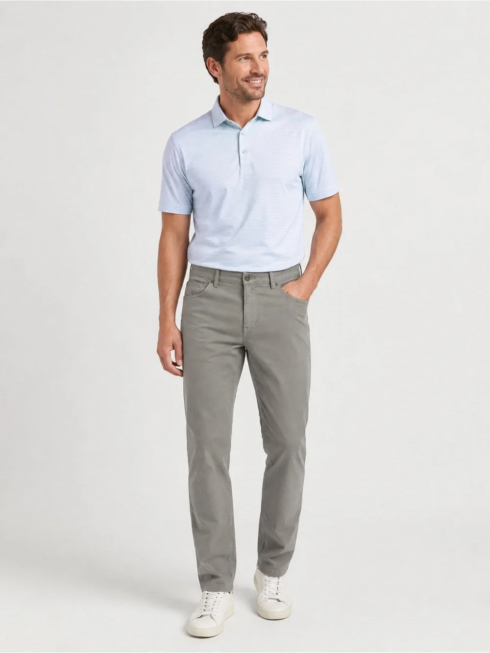 Peter Millar Crown Collection Sateen Stretch Pants Gray 35x30